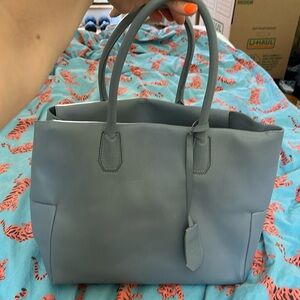 Blue leather MCM bag
